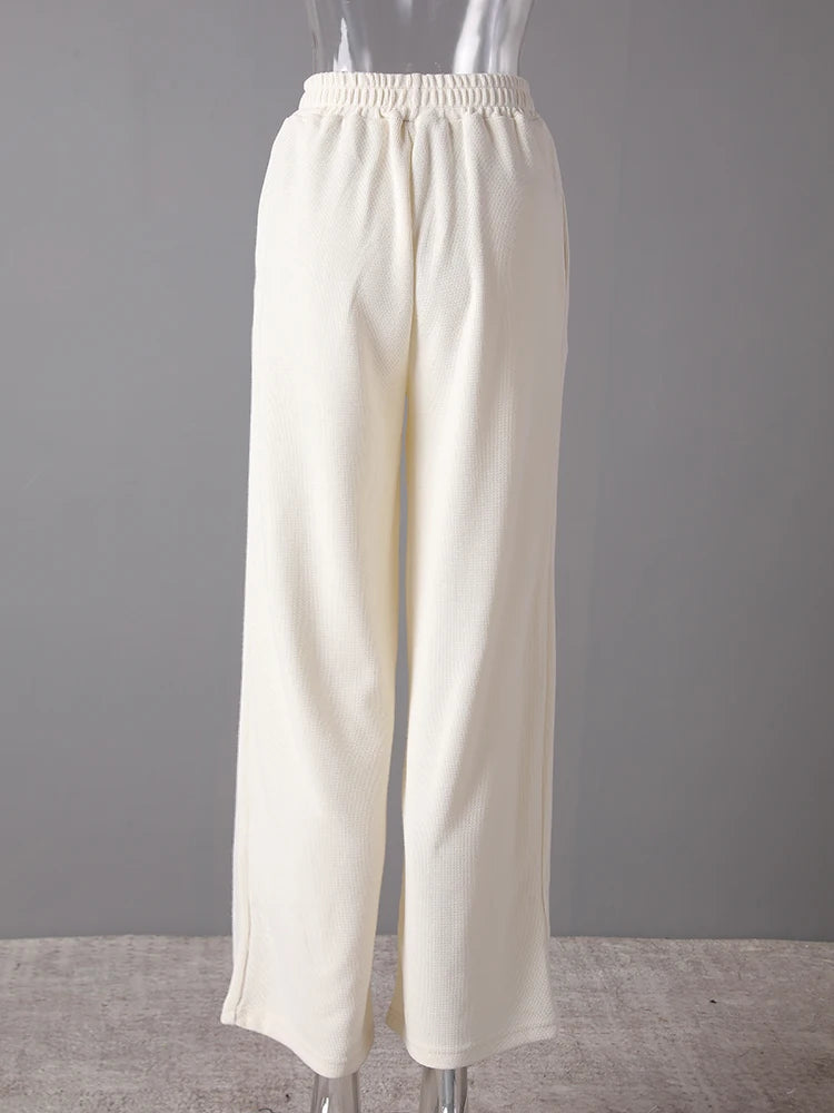 Beige Irregular Tank Top Brief Wide Leg Pants Two Piece Suit New Sleeveless Women Fashion Tide Spring Summer 2025 CPG3157