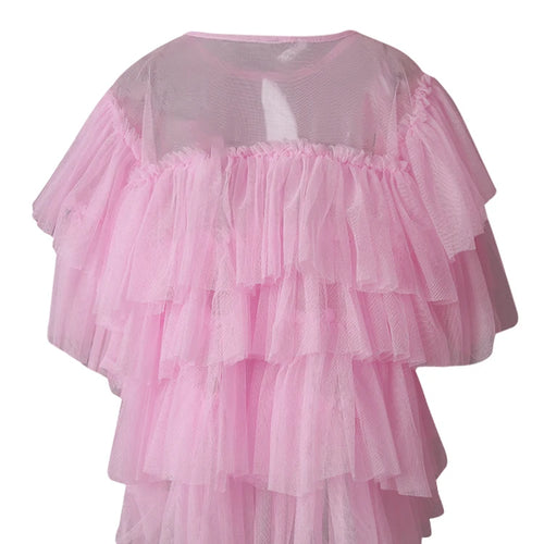 Load image into Gallery viewer, Mesh T-shirt Cake Half-body Skirt Two Pieces Suit New Round Neck Short Sleeve Women Fashion Spring Summer 2025 CPG3209
