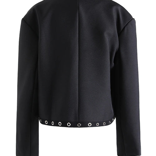 Load image into Gallery viewer, Women Black Hollow Out Big Size Elegant Blazer New Lapel Long Sleeve Jacket Fashion Tide Spring Autumn 2025 CPG1211
