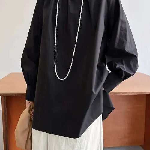 Load image into Gallery viewer, Women Yellow Big Size Long Blouse New Round Neck Long Sleeve Loose Fit Shirt Fashion Tide Spring Autumn 2025 1DH0197
