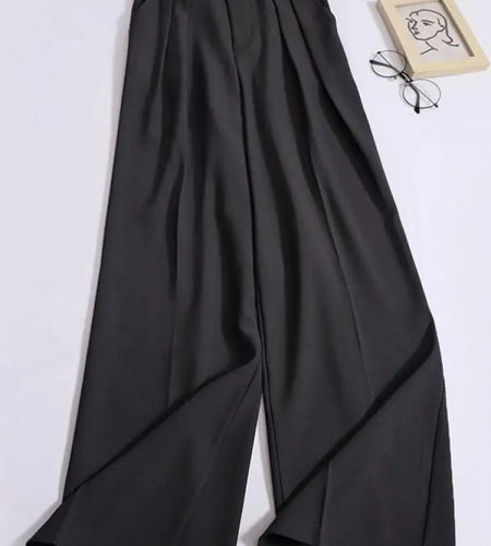 Spring Summer Solid Casual Versatile Long Pants Women's High Waist Wide Leg Loose Pleated Trousers Simplicity Streetwear popular