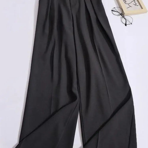 Load image into Gallery viewer, Spring Summer Solid Casual Versatile Long Pants Women's High Waist Wide Leg Loose Pleated Trousers Simplicity Streetwear popular
