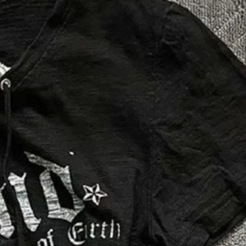 Load image into Gallery viewer, Korean Y2k Aesthetics Fake Two Pieces Bandage T-shirt Streetwear Letter Printing Fairy Grunge Tshirt Harajuku Lace Patchwork Top
