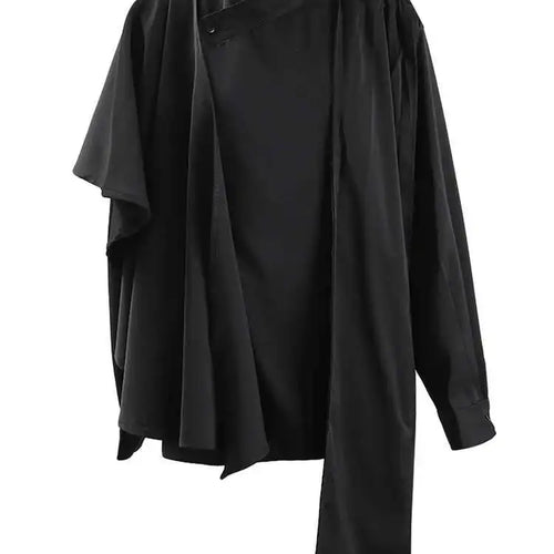 Load image into Gallery viewer, Women Irregular Design Ways Wear Big Size Blouse New Stand Collar Long Sleeve Shirt Fashion Spring Autumn 2025 CPG1239
