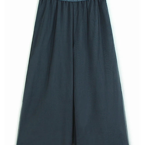 Load image into Gallery viewer, High Elastic Waist Gray Mesh Spliced Casual Wide Leg Pants New Trousers Women Fashion Tide Spring Autumn 20251DJ1438
