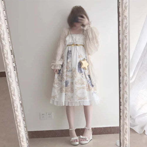 Load image into Gallery viewer, 2025 Summer Y2k Aesthetic Women Cardigan Solid Sweet Lace Hollow Out Loose Knitted Harajuku Grunge Lantern Sleeve Bandage Tops
