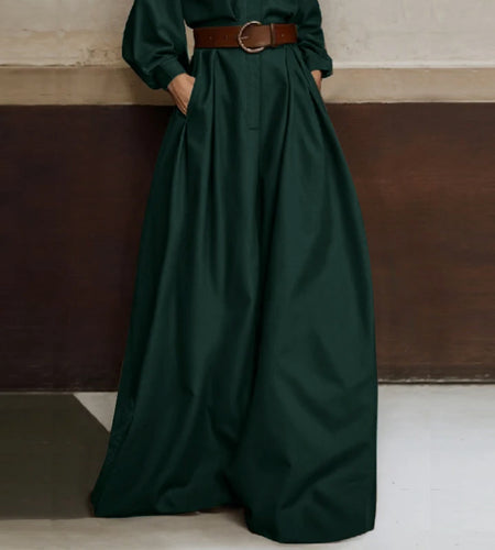 Women's Christmas Green Pant Outifits Fall 2024 Wide Leg Trousers with Pocket for Female Clothes Spring