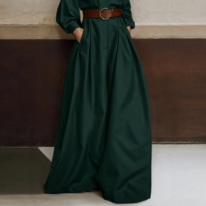 Women's Christmas Green Pant Outifits Fall 2024 Wide Leg Trousers with Pocket for Female Clothes Spring