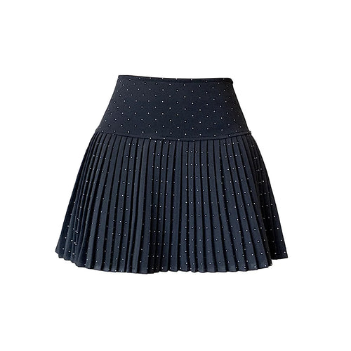 Load image into Gallery viewer, Black Blue Diamond High Waist Slim Pleated Woolen Mini Skirts Women Autumn Winter Brown Festival Half Short Skirt College Style
