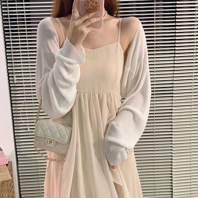Beach Sun Protection Clothing Outside Shawl Sun Protection Cardigan Cover Knit Jacket Sunscreen Clothes Women Summer Coat Shirt