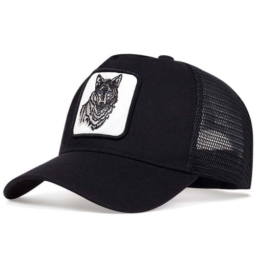 Load image into Gallery viewer, Wolf embroidered baseball cap truck driver hat
