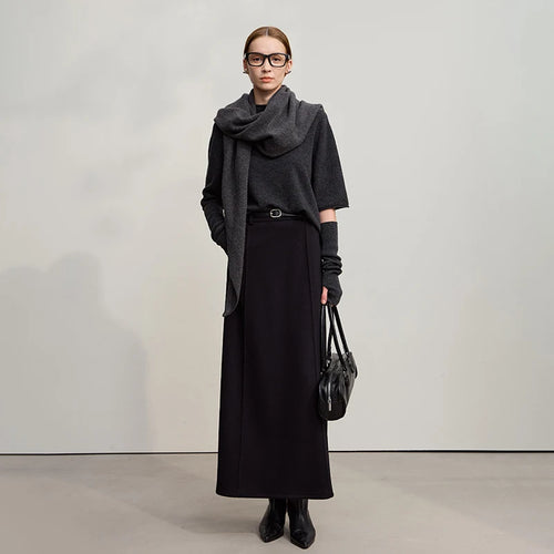 Load image into Gallery viewer, Skirts For Woman 2025 Winter New Commuter Loose Long Knitting A-Line Skirt Wool Solid Versatile Clothing Ladies 12544124
