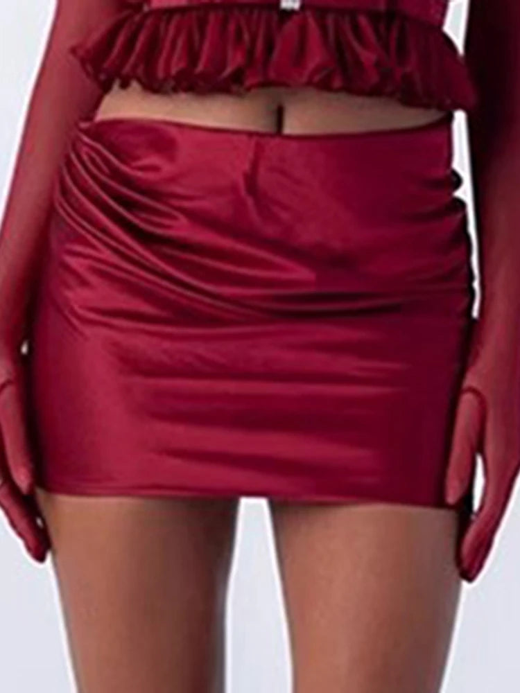 Solid Slimming Two Piece Set For Women V Neck Sleeveless Vest High Waist Slimming Dress Female Fashion Style New