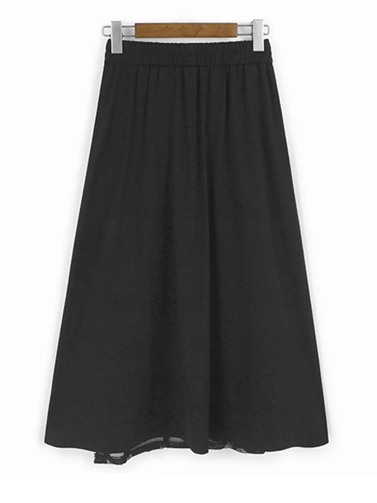 Black Dot T-shirt Hollow Out Skirt Two Pieces Suit New Round Neck Short Sleeve Women Fashion Spring Summer 2025 1DJ1100