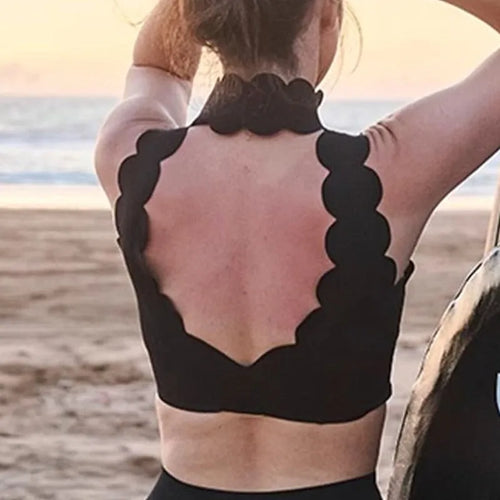 Load image into Gallery viewer, Pad Gym Push Up Yoga Bra Women Sports Crop Tops Hollow Out Backless Nude High Impact Workout Top Outdoor Running Fitness Bra
