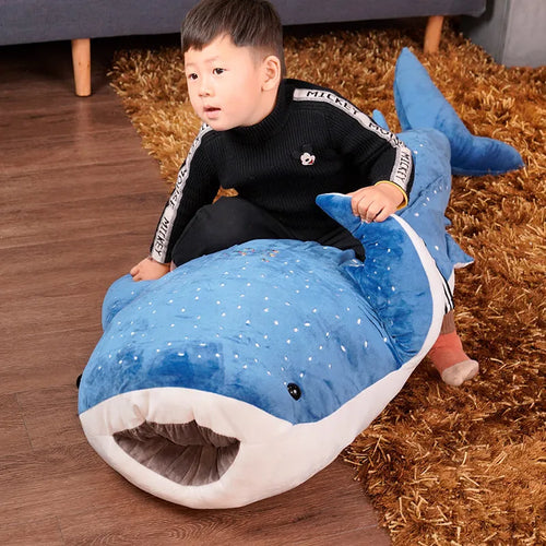 Load image into Gallery viewer, New 55-125CM New Giant Plush Toys Marine Animal Blue Whale Pillow Stuffed Doll Soft Cartoon Animal Cushion Kids Birthday Gift
