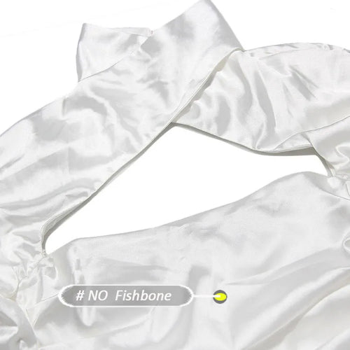 Load image into Gallery viewer, Long Sleeve Satin Dress White Sexy Evening Wedding Guest Night Dress Party Dress Draped Mini Birthday Dress For Women 2022 lined
