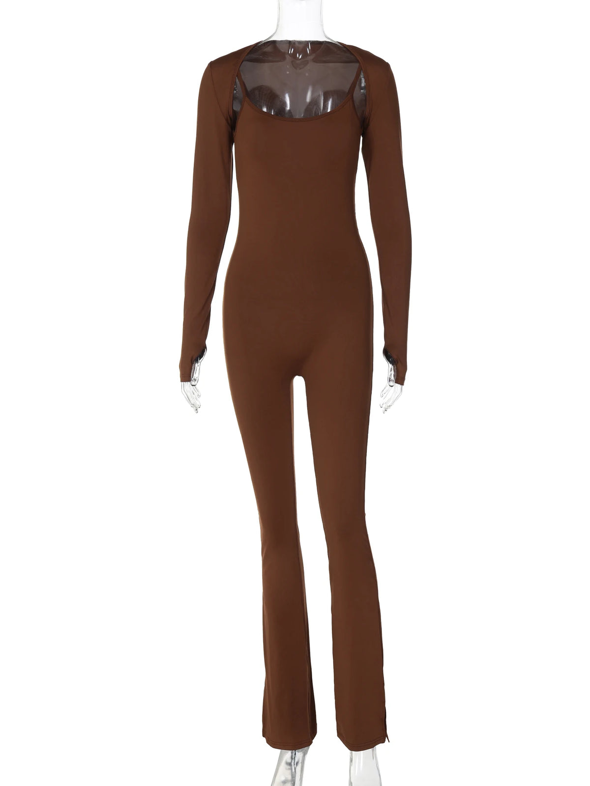 Fall Women 2 Piece Sets Solid Long Sleeve Sexy Crop Shawl Slips Wide Leg Jumpsuit Fashion Outfit Streetwear Vacation