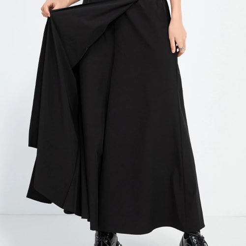 Load image into Gallery viewer, High Elastic Waist Black Irregular Pleated Long Wide Leg Pants New Trousers Women Fashion Tide Spring Autumn 2025 1DJ0963
