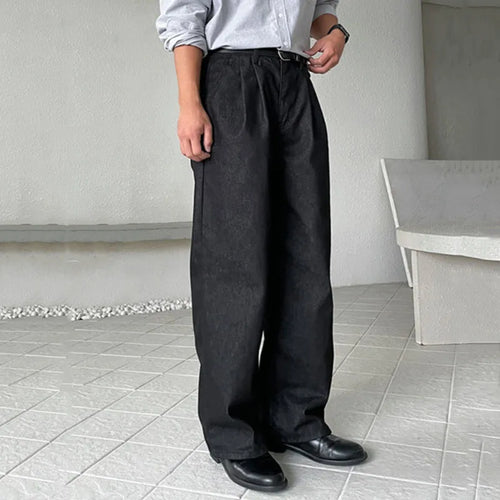 Load image into Gallery viewer, Straight Jeans Men&#39;s Spring Summer Casual Pants Korean Style Loose Fashion Solid Color Wide Leg Trousers 9C4997
