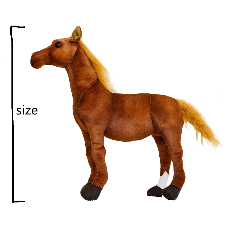 28-70CM Simulation Horse Plush Toys Cute Stuffed Animal Doll Soft Realistic Horse Toy Kids Newborn Birthday Gift Home Decoration