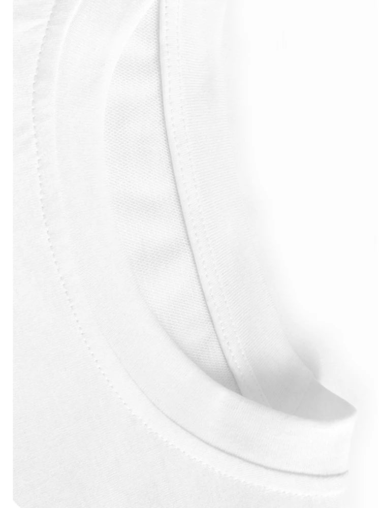 Women White Color-block Pleated Big Size Midi Dress New Round Neck Short Sleeve Fashion Tide Spring Summer 2025 1DJ1439