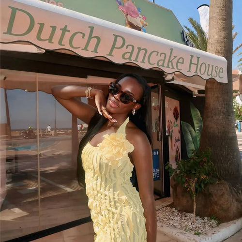 Load image into Gallery viewer, Halter Floral Pleated Sexy Mini Dress For Women Robe Fashion Sleeveless Backless Draped Club Party Dress Elegant
