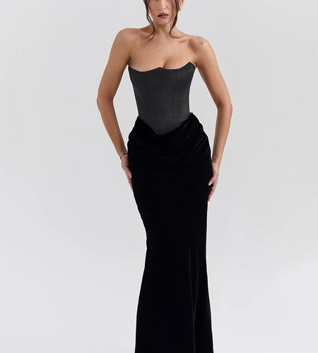 Off-shoulder Strapless Sexy Maxi Dress For Women Elegant Sleeveless Backless Bodycon Club Party Evening Long Dress
