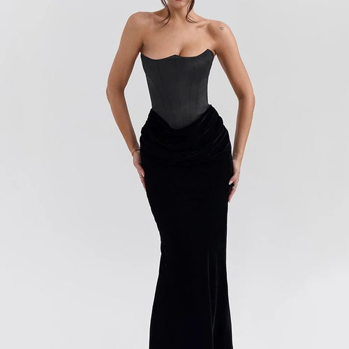 Load image into Gallery viewer, Off-shoulder Strapless Sexy Maxi Dress For Women Elegant Sleeveless Backless Bodycon Club Party Evening Long Dress
