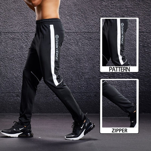 Load image into Gallery viewer, Men Running Sport Pants with Zipper Pockets Football Training Joggings Sweatpants Basketball Soccer Trousers Plus Size for Male
