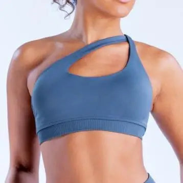 Load image into Gallery viewer, Pad Impact Asymmetric Sports Bra for Women One Shoulder Padded Yoga Top Bra Hollow Out Sexy Gym Bra Openback Workout Tops
