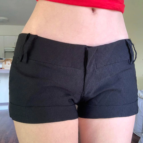 Load image into Gallery viewer, Streetwear Solid Low Waist Slimming Suit Micro Shorts Women Summer All Match Zipper-Fly Mini Bottoms Chic 2025 Trend
