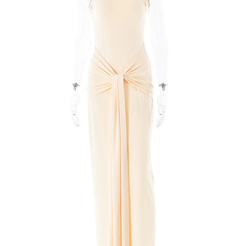 Load image into Gallery viewer, Elegant Sleeveless Bodycon Lace Up Party Evening Dress Women Autumn/Winter New2025 Slim Vestido Elastic Tight Clothing
