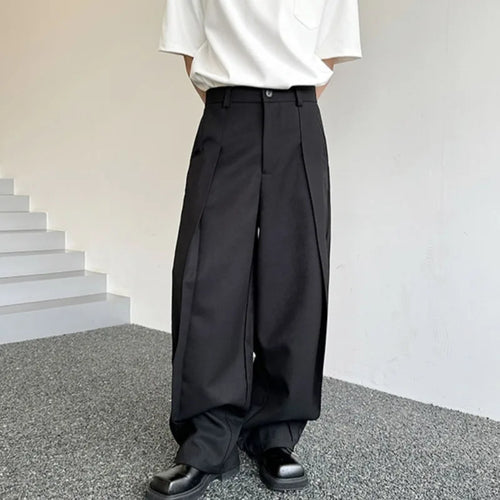 Load image into Gallery viewer, Fashion Trend Wide Leg Pants Men&#39;s Summer Individuality Pleated Looes Solid Color Lovers&#39; Trousers Men 9C5805
