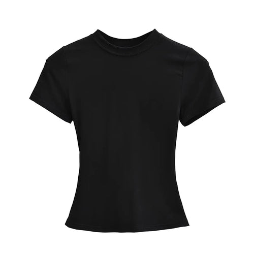 Load image into Gallery viewer, 2025 New High Quality Casual T shirt Sexy Slim Short Sleeves Fashion Trend Solid Women Clothing y2k Tops
