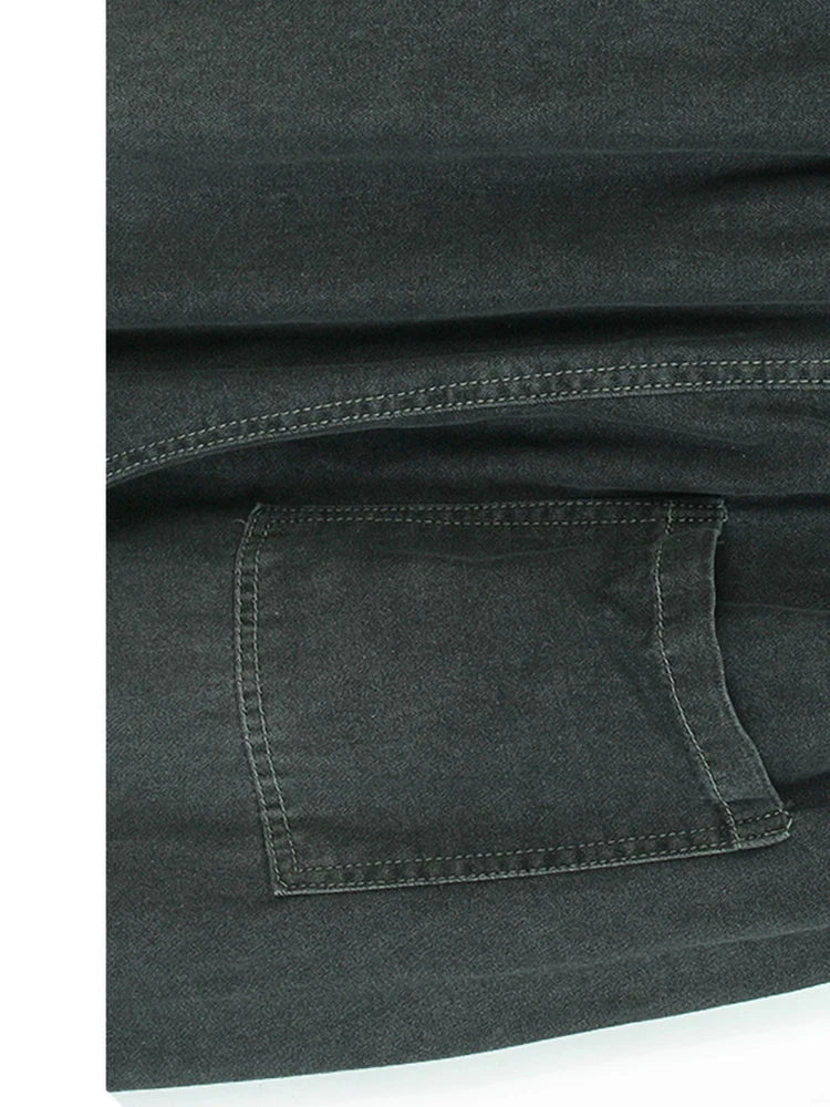 High Waist Gray Denim Pocket Casual Long Wide Leg Jeans New Women Trousers Fashion Tide Spring Autumn 2025 1DJ1571