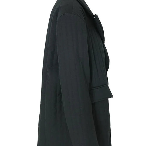 Load image into Gallery viewer, Women Black Cotton-padded Warm Blazer New Lapel Long Sleeve Loose Fit Jacket Fashion Tide Autumn Winter 2025 1DF3136
