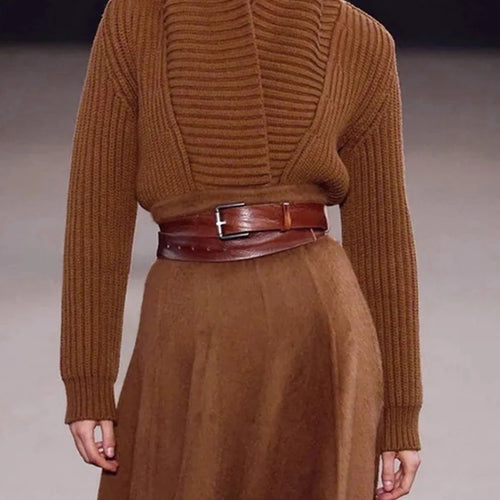 Load image into Gallery viewer, Solid Spliced Hat Casual Sweaters for Women V Neck Long Sleeves Patchwork Striped Fashion Sweater Female Clothing
