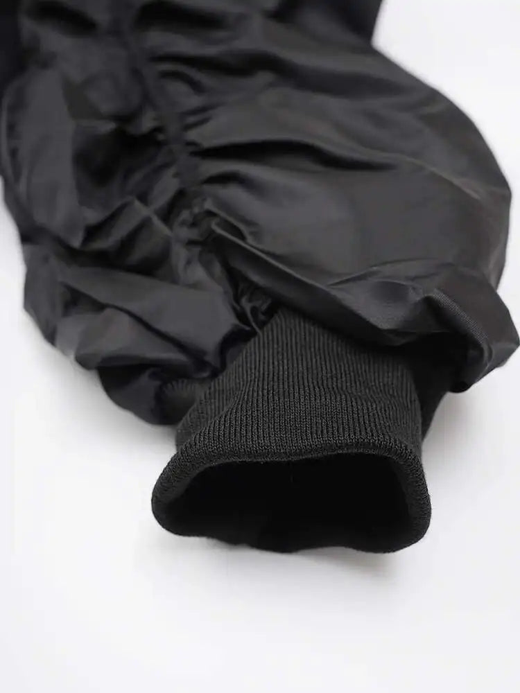 Women Army Green Color-block Big Size Midi Dress New Round Neck Long Sleeve Fashion Tide Spring Autumn 2025 CPG2092