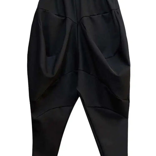 Load image into Gallery viewer, High Elastic Waist Black Wrinkled Long Harem Trousers New Loose Fit Pants Women Fashion Tide Spring Autumn 2025 1DC427
