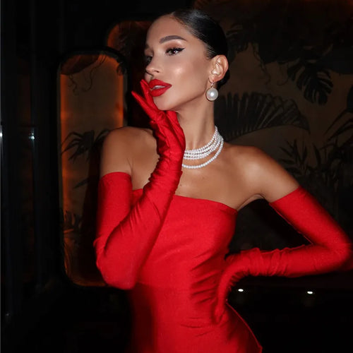 Load image into Gallery viewer, Strapless Backless Sexy Maxi Dress For Women Fashion Off-shoulder Sleeveless Floral High Split Evening Party Long Dress
