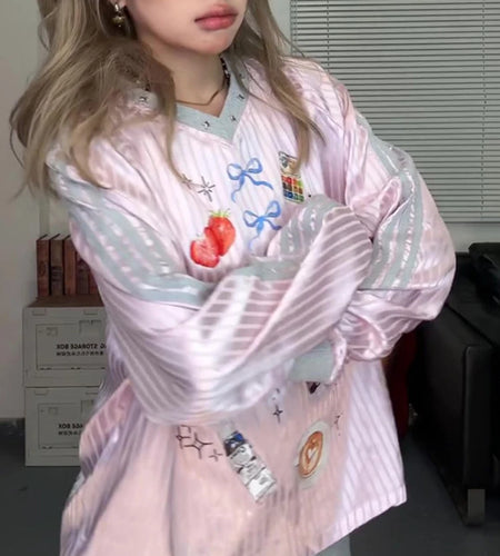 Oversized Printing Grunge T-shirt Women Y2k Aesthetics Rivet  Casual Tops Harajuku Fairycore 00s E-girl Cute Tshirt Fairy Tees