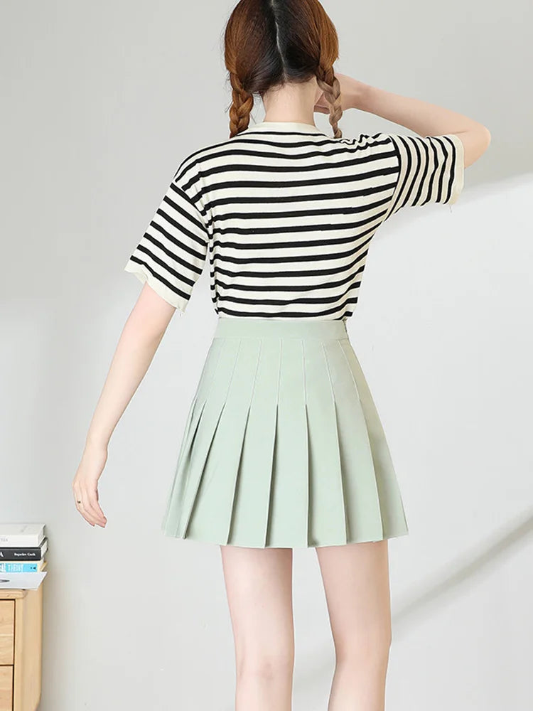 Brown Skirt Ladies 2025 Summer Clothes Women's High Waist Harajuku Korean Style Black Mini Pleated Skirt For School Girl Uniform