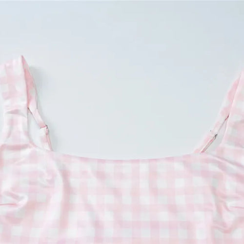 Load image into Gallery viewer, Plaid Printed Maxi Dress For Women Gown Summer New Spaghetti Strap High Waist A-line Backless Club Long Dress Vestido
