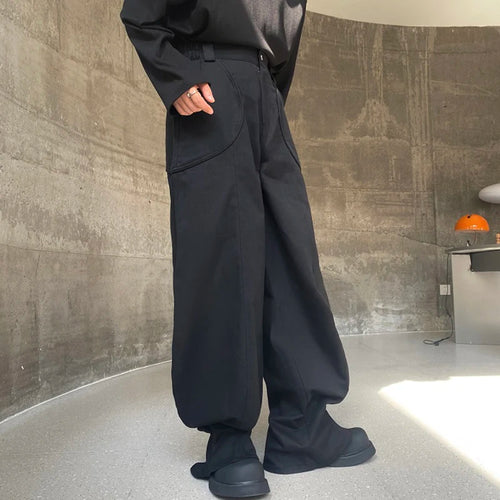 Load image into Gallery viewer, Chic Men&#39;s Flare Pants Personality Male Korean Style Casual Solid Color Pocket Lantern Leg Trousers Spring 9C4002
