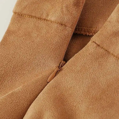 Load image into Gallery viewer, High Waist Khaki Tassels Irregular Long Elehgant Half-body Skirt Women Fashion Tide New Spring Autumn 2025 1DE8926
