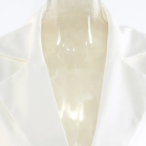 Load image into Gallery viewer, Women White Sequins Flower Big Size Long Blazer New Lapel Long Sleeve Jacket Fashion Tide Spring Autumn 2025 1DJ1288
