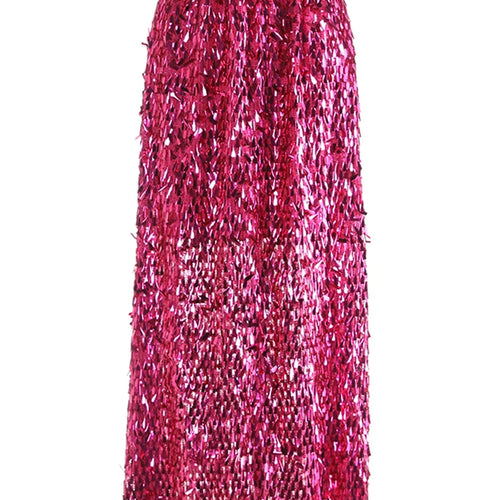 Load image into Gallery viewer, High Elastic Waist Khaki Sequins Shining Elegant Long Party Half-body Skirt Women Fashion New Spring Autumn 2025  1DJ1076
