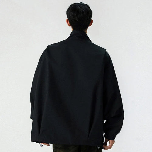 Load image into Gallery viewer, Male Hooded Jacket Solid Color Spring New High Street Drawstring Casual Zipper Tide Style Men&#39;s Jackets American 9W1241
