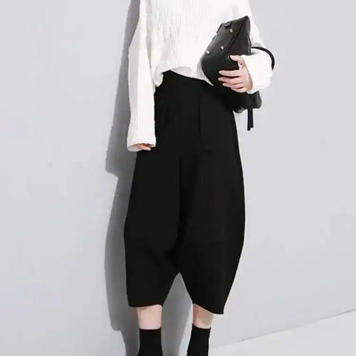 Load image into Gallery viewer, High Elastic Waist Black Pleated Wide Leg Pants New Loose Fit Trousers Women Fashion Tide Spring Autumn 2025 1DF5744
